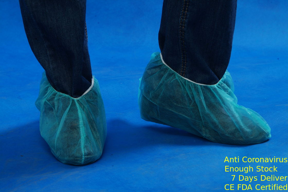 La chaussure jetable d'anti pied en plastique de glissement couvre l'épaisseur bleu-clair de la couleur 30gsm fournisseur