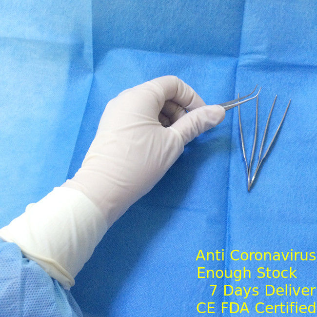 Gants en caoutchouc chirurgicaux de long latex, gants médicaux stériles pour l'essai en laboratoire fournisseur