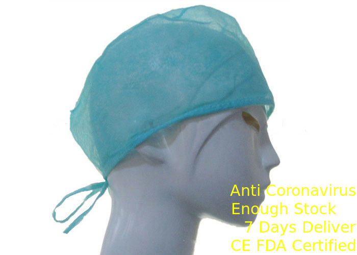 Chapeaux chirurgicaux jetables respirables Polyproplene non absorbant avec le lien de rubans fournisseur