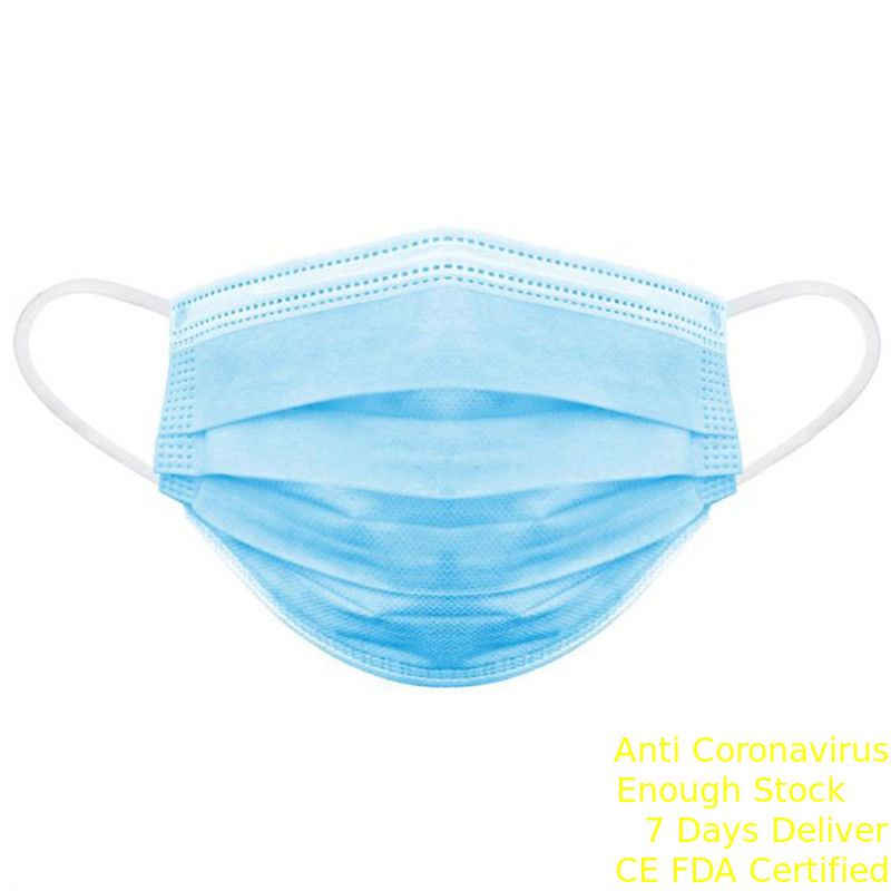 Masque jetable antibactérien de bouche de la poussière masque protecteur non tissé de 3 couches fournisseur
